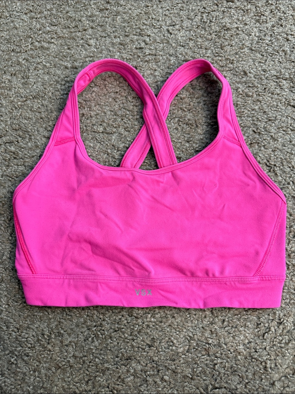 Victoria's Secret Bright Pink Crossback Sports Bra